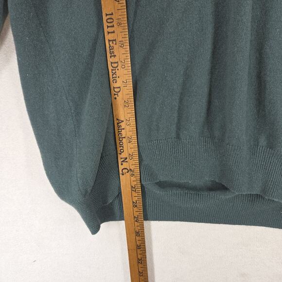Vtg Lands End Sweater Mens Sweater Green XL Cashmere Blend Preppy y2k Academia - Picture 3 of 11